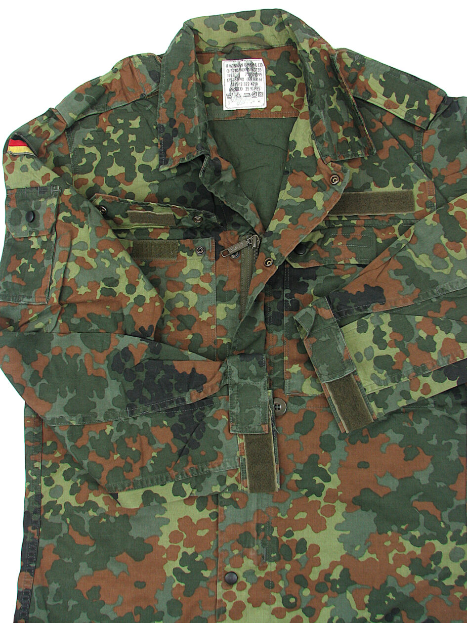 Neu Bundeswehr Ausgabe Flecktarn Fleck Tarnshirt/Jacke Grösse 44" Large